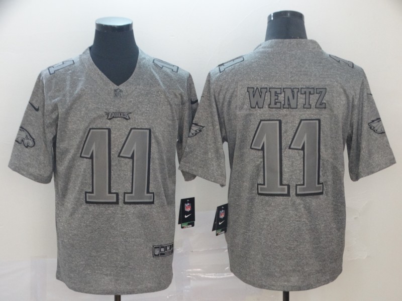 Men's Philadelphia Eagles Carson Wentz #11 Gray Jersey
